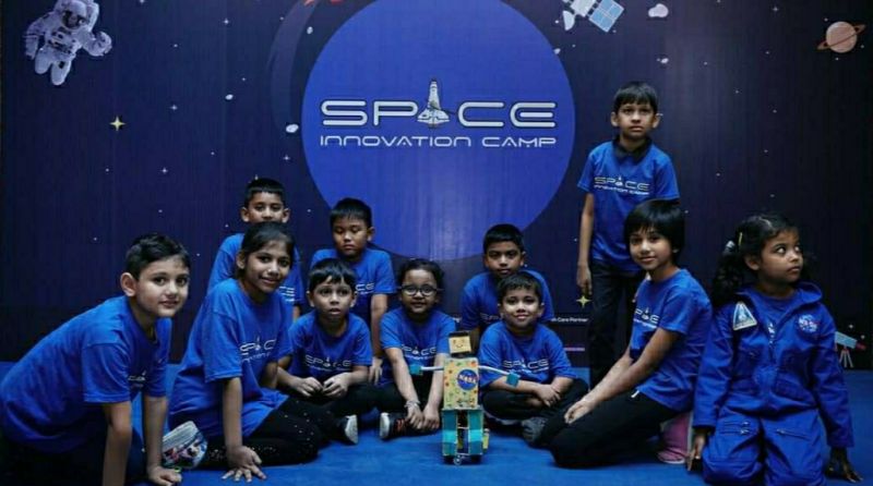 Space Innovation Camp students with their robot at Robotics & AI Course 2026